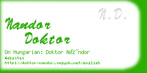 nandor doktor business card